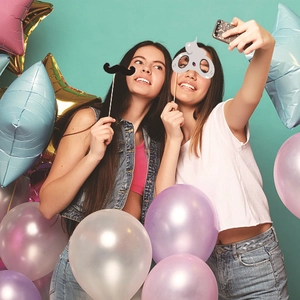 Funny Halloween DIY paper photo booth props with bats and pumpkins for party celebrations