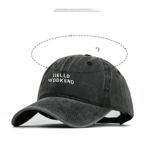 Detailed size specifications for Hello Woddkend embroidered washed cotton baseball cap