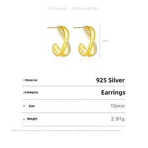 Macro detail of S925 sterling silver cross hoop earrings with 15mm height measurement