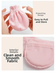 Detail of pink velvet drawstring pouch showing soft lining and secure satin cord closure