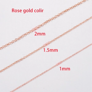 Rose Gold Plated Stainless Steel Chain Necklace Cross O Link Durable Non Fading Unisex Jewelry Accessory With Extender Clasp