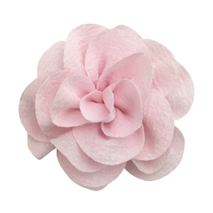 Pink handmade bubble crepe fabric flower accessory for hair clips and brooches