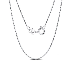 Italian S925 sterling silver bamboo chain necklace with hallmark clasp detail