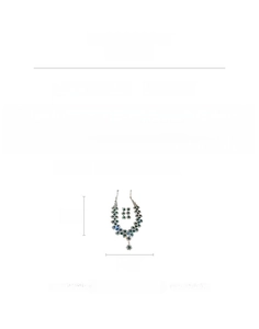 Detail view of sunflower necklace set with green crystals and dimensions 51cm x 4.5cm