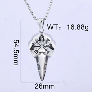 Macro view of Viking raven skull pendant showing dimensions 54.5mm by 26mm and weight 16.88g