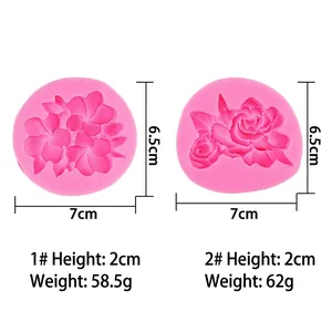 Pink silicone gardenia flower molds for handmade cake decorating and chocolate crafting