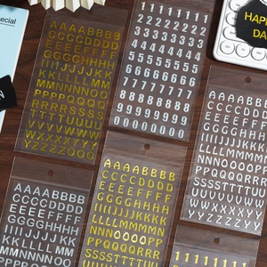 Set di adesivi metallici con lettere e numeri argento e oro per decorazioni scrapbooking DIY