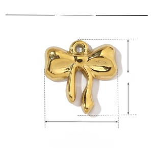 Paramètres de taille du pendentif nœud en acier inoxydable doré 16mm pour bijoux DIY