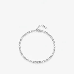 925 Sterling Silver Moissanite Bracelet D Color VVS1 Round Stone Elegant Chain Hand Jewelry For Women Office Fashion Commute