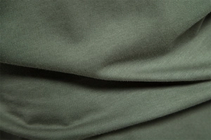 Vue macro de la texture du coton tricoté vert olive et détails du tissage premium