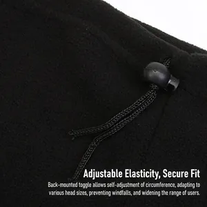 Winter tactical fleece hat featuring an adjustable elastic toggle for secure windproof fit