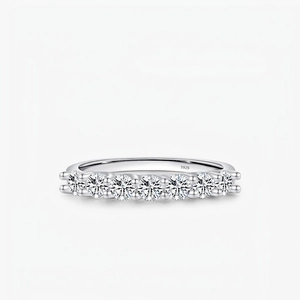 S925 Sterling Silver Moissanite Eternity Band Ring For Women D Color VVS1 Luxurious Row Inlaid Fine Jewelry Finger Ring