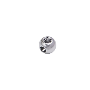Single 8mm high-gloss silver plated round spacer bead with hole for DIY jewelry making