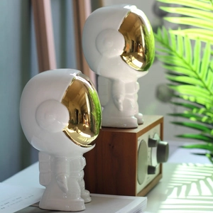 Keramik Astronaut Raumfahrer Figur Vasen Modern Nordisch Vergoldet Desktop Dekor Für Zuhause Büro Skulptur