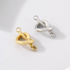 Golden and silver stainless steel knot connector pendants for DIY jewelry making