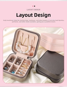 Detailed interior of a portable jewelry box with ring slots and necklace hooks on silk