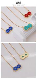Détails de pendentifs infini plaqués or 18 carats avec pierres en zircone colorées