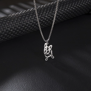 French Bulldog Pendant Necklace Stainless Steel Hollow Animal Shape Hip Hop Streetwear Style For Men Women