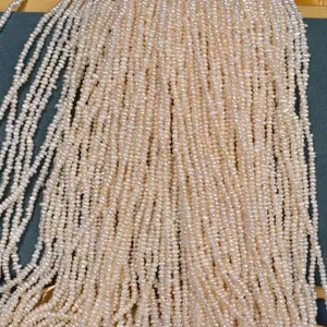 High luster 2.5mm natural baroque freshwater pearl strands for DIY jewelry making