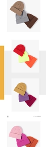 Detailed close-up of colorful thick knit beanies showing high-quality texture and ribbing
