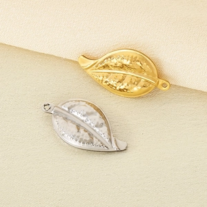304 stainless steel sunflower leaf pendants in gold and silver finish for DIY jewelry