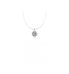 Detailed view of s925 silver snake chain necklace featuring a brilliant round solitaire pendant