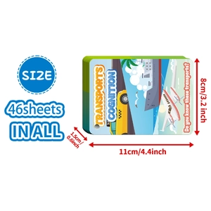 Set of 46 engineering vehicle flashcards for kids education sized 11x8x1.5 cm