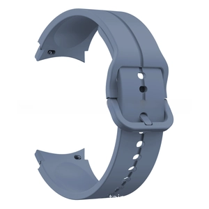Close-up of fog blue silicone strap with arc interface for Galaxy Watch 5/6