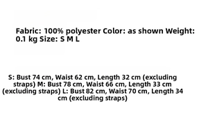 Detailed size chart showing S, M, L dimensions for floral lace-up halter neck top set
