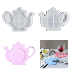 Teapot Shape Silicone Mold For DIY Epoxy Resin Coaster Making Heat Resistant Flexible Non-Stick Kitchen Craft Tool