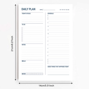 Detailed A5 layout of daily planner with hourly schedule and to-do lists in blue ink