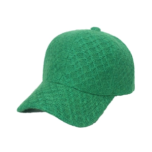 Knit Baseball Cap Plaid Rhombus Pattern Warm Winter Autumn Polyester Crochet Tongue Hat Casual Outdoor Sports For Adults
