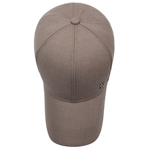 Cappellino da baseball marrone in lino di cotone per uomo con corona strutturata rigida