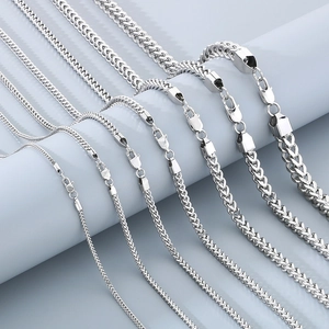 Polished stainless steel keel link necklaces for men and women in various thicknesses