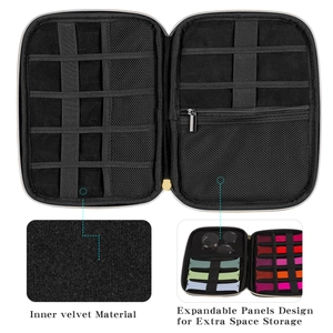 Samt-Aufbewahrungstasche mit zehn elastischen Schlaufen und Netztasche für Uhrenarmbänder