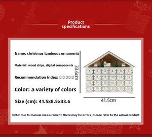 Detailed size and specs for 24-day Christmas countdown wooden advent calendar