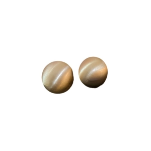 Brushed gold geometric spherical stud earrings for women with minimalist metal texture