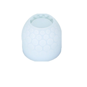 Light blue silicone resin mold with textured dot patterns for candle or jewelry jars