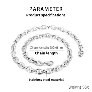 Close-up of polished stainless steel marine link chain with lobster clasp detail