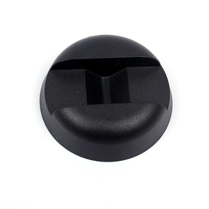 Base circolare nera in plastica con design a croce per supporto scatola flottante
