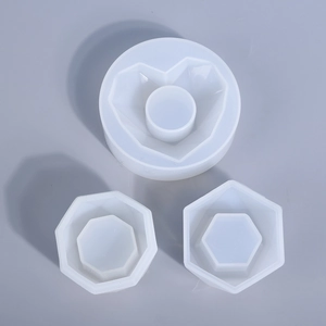 Dreiteiliges Set aus lichtdurchlässigen Silikonformen für DIY-Harz und Kerzenhalter