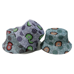 Cappello Alla Pescatora Con Stampa Floreale Mandala Bohemienne Poliestere Protezione Solare Pieghevole