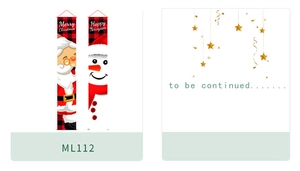 Red and black plaid Christmas banner pair with Santa and Snowman festive prints
