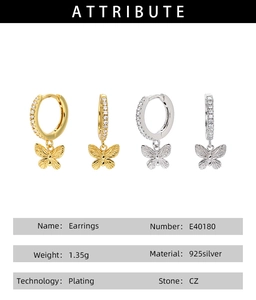 Detailed specs of 925 silver bow earrings with CZ stones weighing 1.35 grams