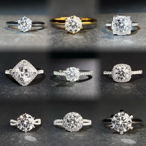 925 Sterling Silver Moissanite Ring For Women D Color Round Cushion Emerald Heart Cut Luxury Engagement Wedding Finger Jewelry Gift
