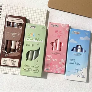 Retractable Gel Ink Pens ST Tip Quick Dry Black Ink Aesthetic Soft Grip Writing For Students Office