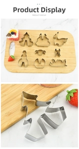9-piece stainless steel Christmas cookie cutters set with star and tree shapes