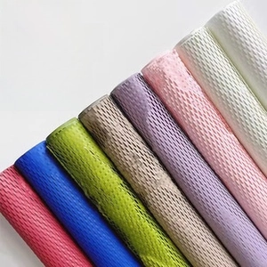 Eco-friendly honeycomb packing paper rolls with stretchable mesh texture in seven colors