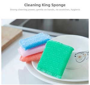 Bunte Küchenreinigungsschwamm Scheuerschwämme 4er-Set zum Spülen von Geschirr und Töpfen.