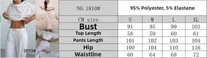 Size chart for women's heart print pajama set detailing measurements and fabric material